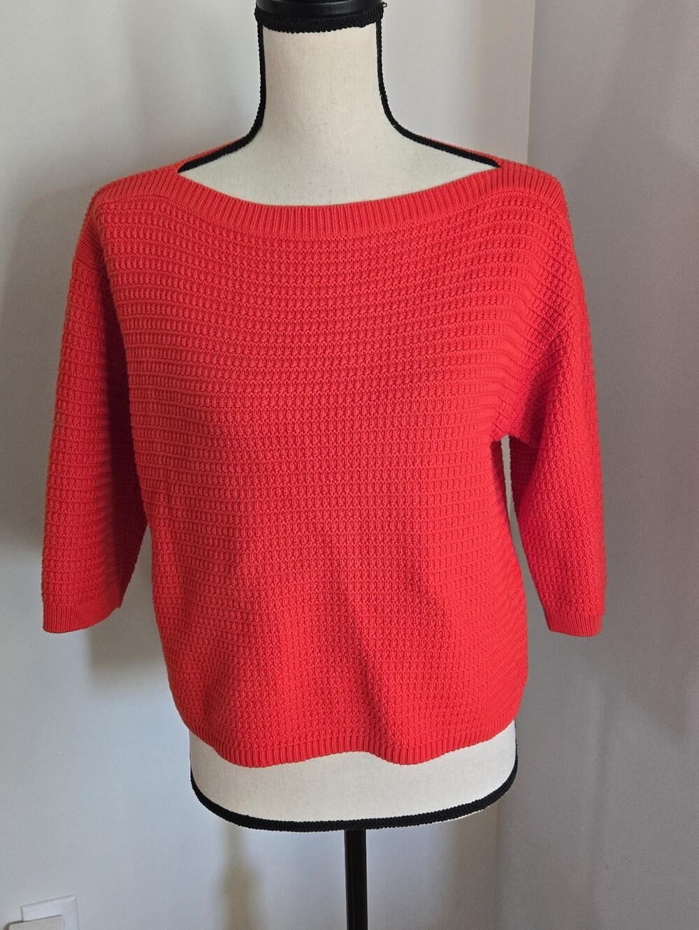 New Ann Taylor Salmon Red Boat Neck Sweater